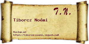 Tiborcz Noémi névjegykártya